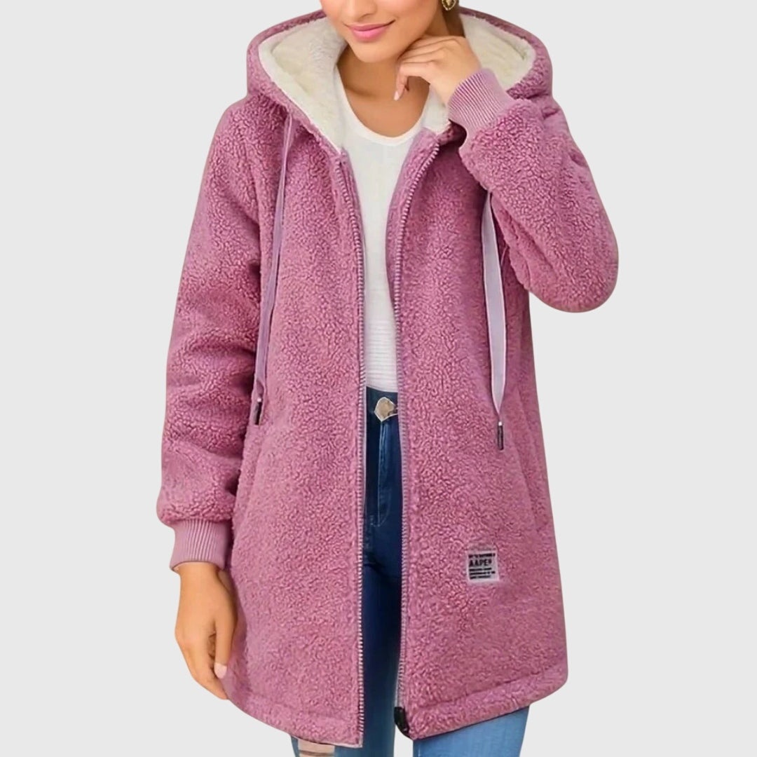 Hollin | Winter Warm Longline Sherpa Fleece Hooded Jacket