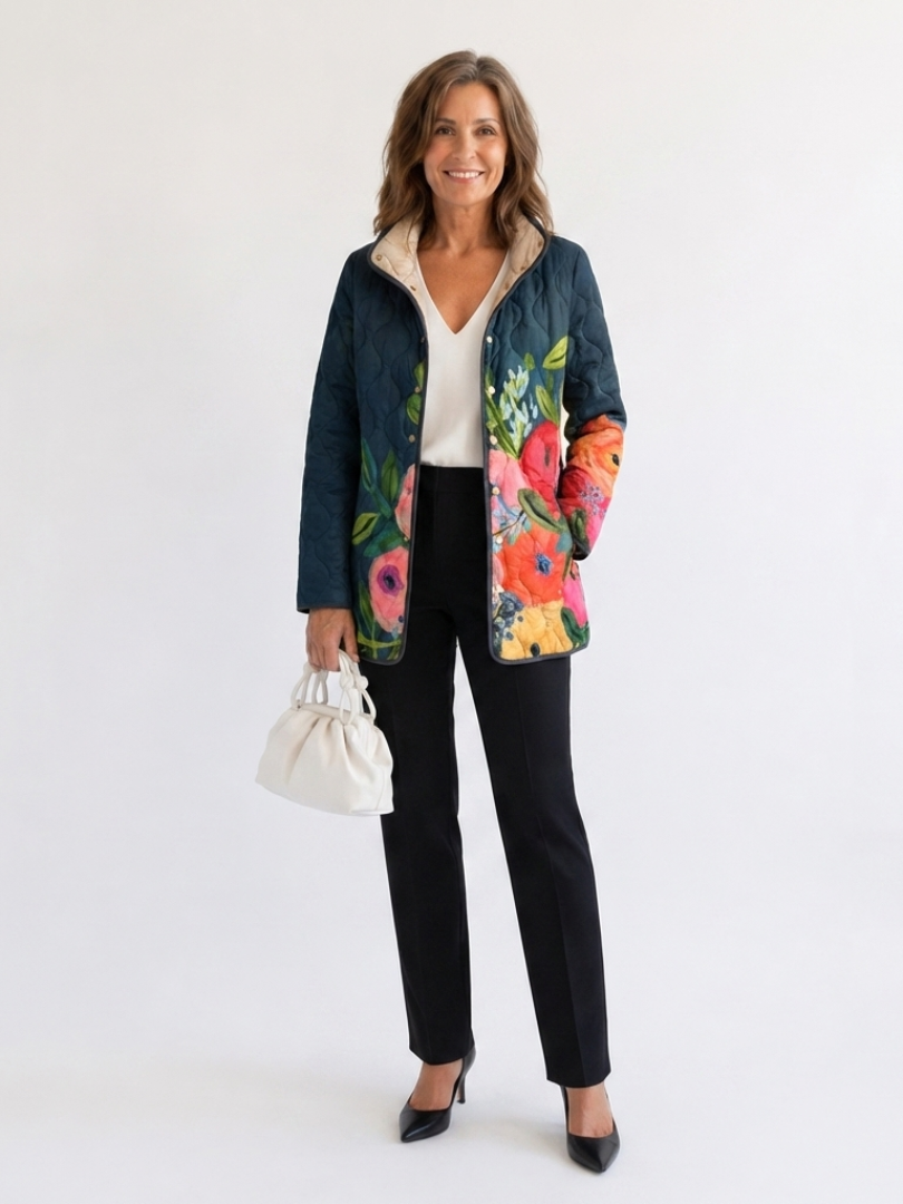 Lydia | Vintage Botanical Floral Quilted Jacket