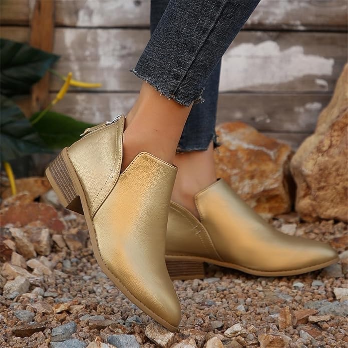 Larkin | Cut-Out Block Heel Pointed Chelsea Boots