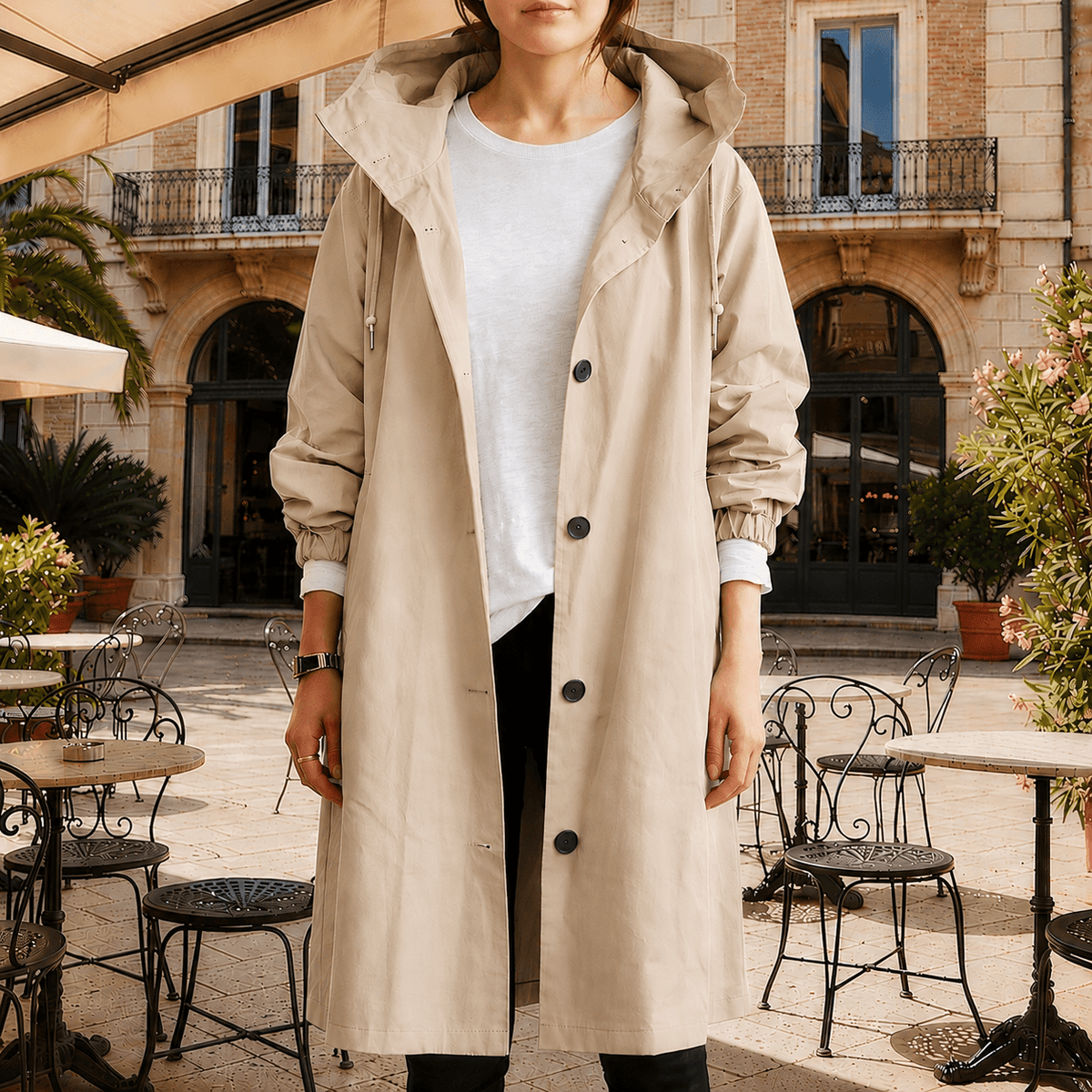 Somerton | Hooded Waterproof Trench Rain Coat