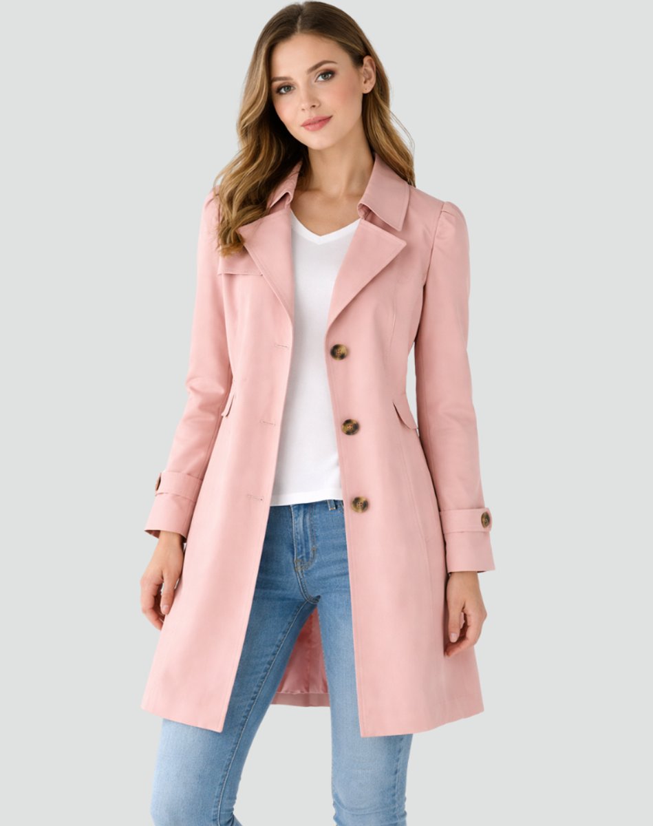 Beatrice | Classic Double-Breasted Trench Coat with Buttoned Cuffs