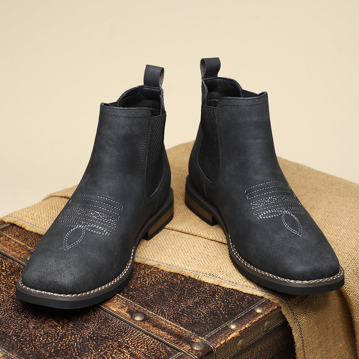Barnabas | Slip-On Leather Chelsea Boots with Elastic Sides