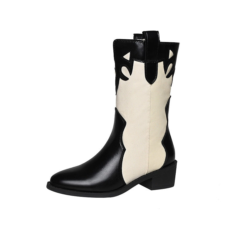 Sable | Women's Embroidered Ankle Cowboy Boots with Block Heel