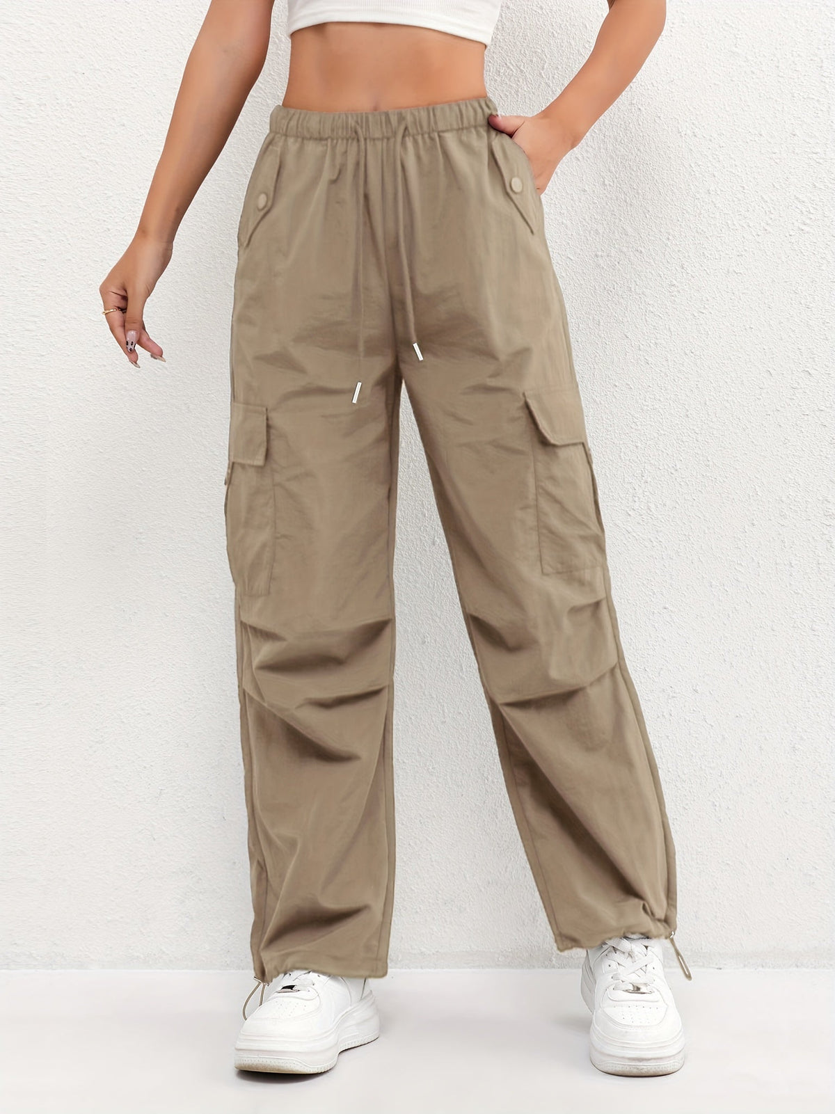 Ginny | Relaxed Cargo Trousers with Drawstring Hem