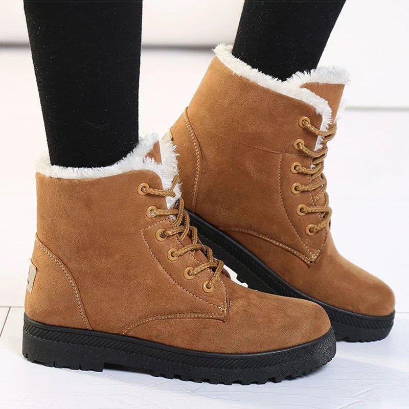 Valerie | Suede Faux Fur Lace Up Winter Snow Boots