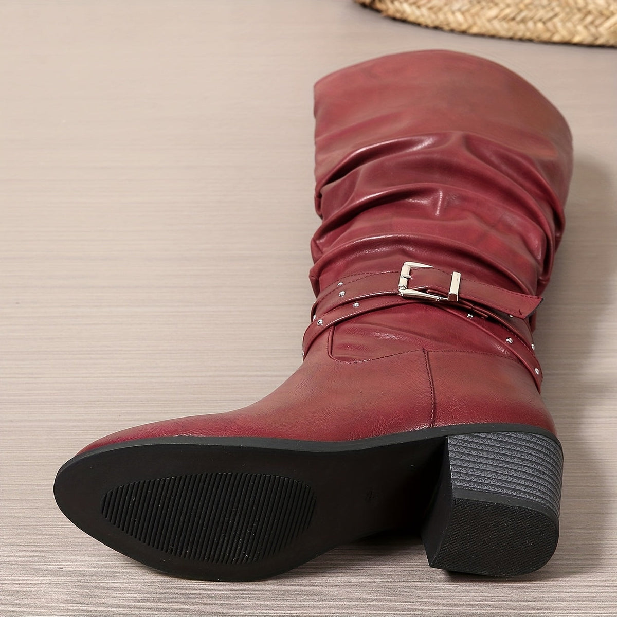Lennox | Slouchy Buckle-Strap Knee-High Boots