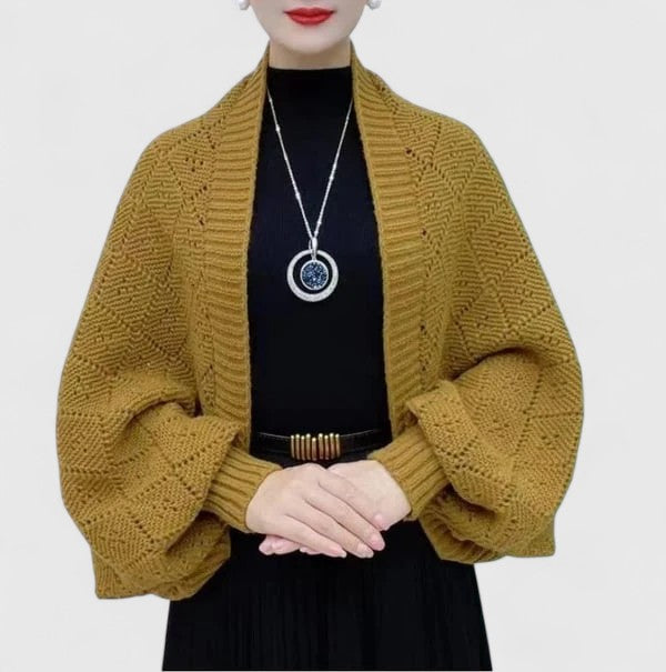 Elyzianne | Convertible Shawl Open-Front Winter Cardigan