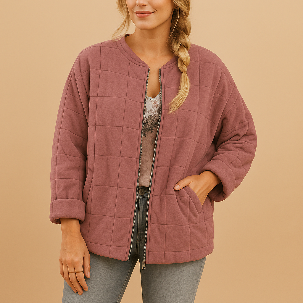 Xanthe | Relaxed Quilted Jacket with Stand Collar and Side Pockets