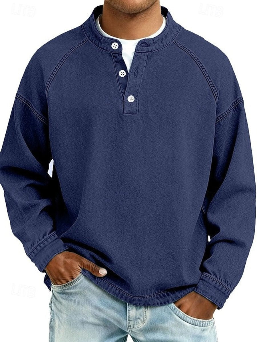 Percival | Retro Washed Henley Knit Jumper