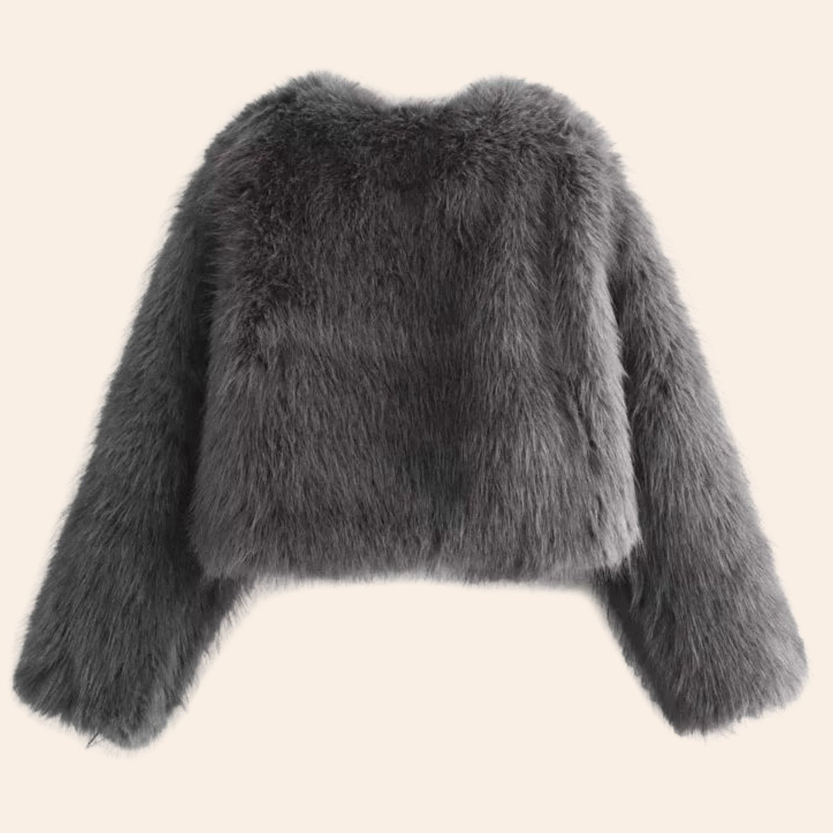 Delilah | Cropped Open-Front Fluffy Faux Fur Jacket