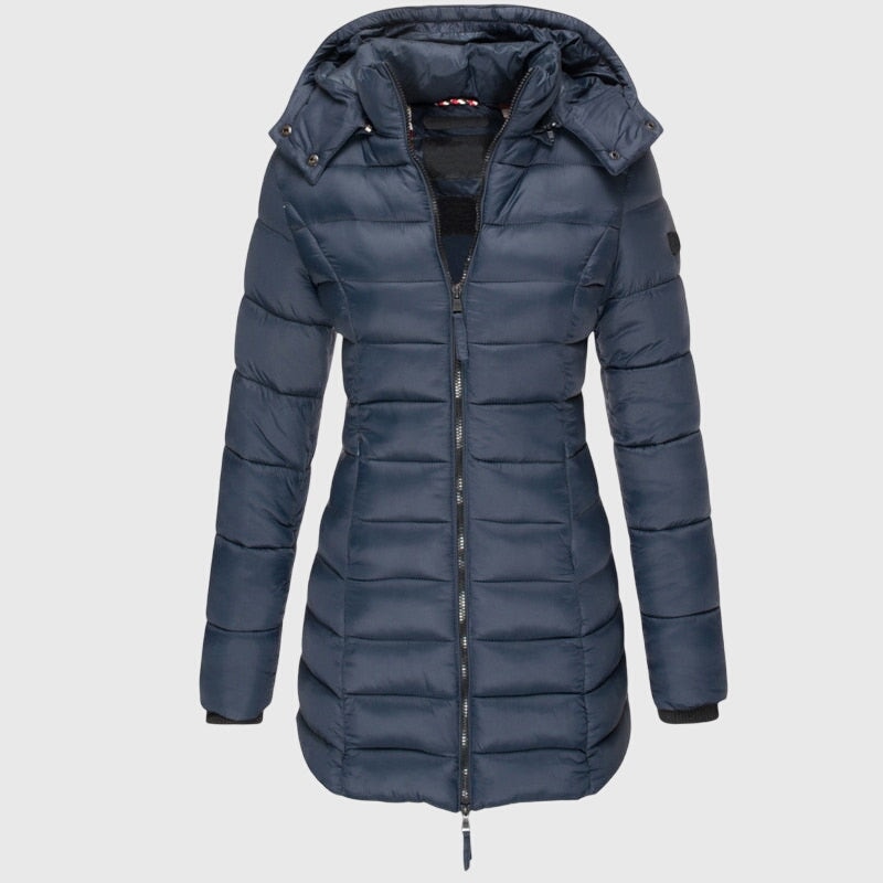 Kiera | Quilted Waterproof Hooded Longline Puffer Coat