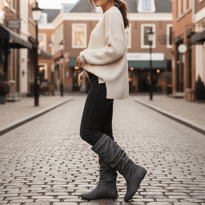 Valencia | Slouch Flat Pointed Mid-Calf Boots