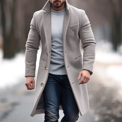 Tobias | Wool Blend Tailored Blazer Jacket with Gold Buttons