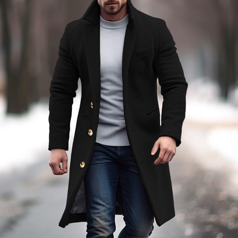 Tobias | Wool Blend Tailored Blazer Jacket with Gold Buttons