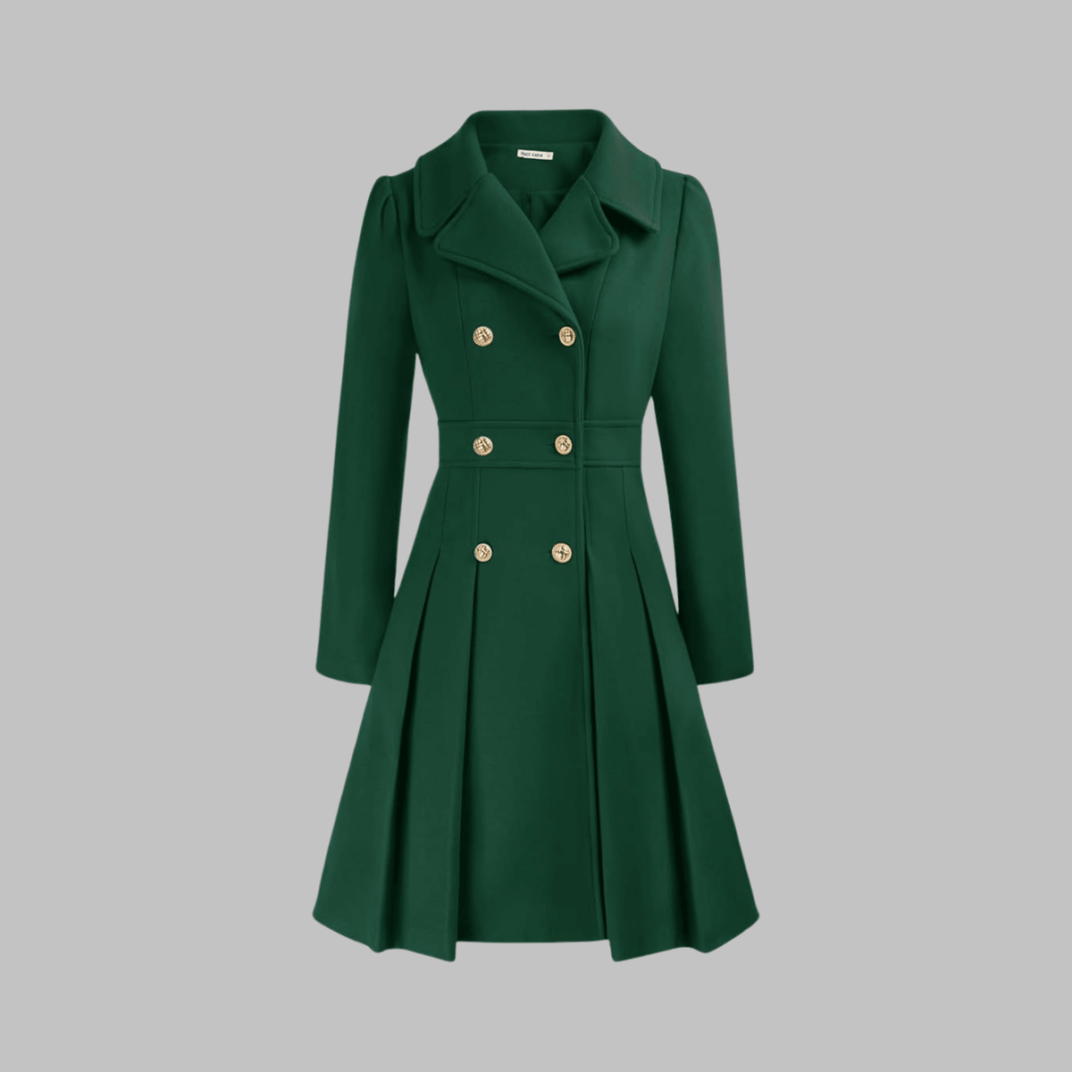 Marlow | Double-Breasted Fit and Flare Pleated Winter Coat