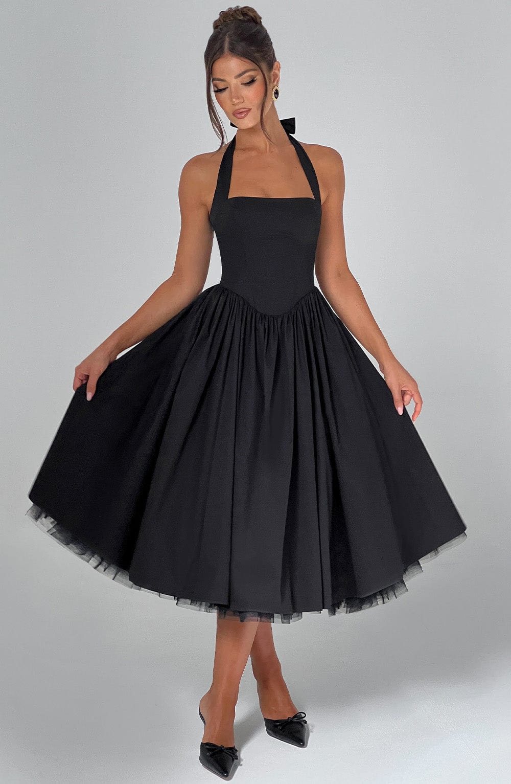 Cecilia | Women's Halter Midi Wedding Guest Dress