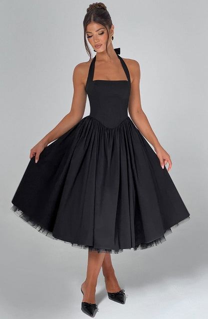 Cecilia | Women's Halter Midi Wedding Guest Dress