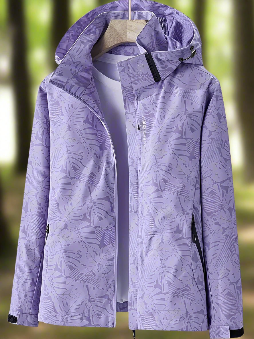 Bramley | Leaf Print Waterproof Hooded Lightweight Rain Jacket