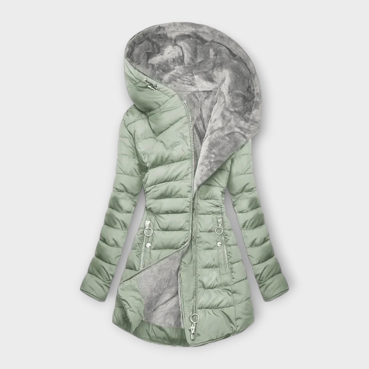 Isla | Quilted Puffer Jacket with Faux Fur Hood
