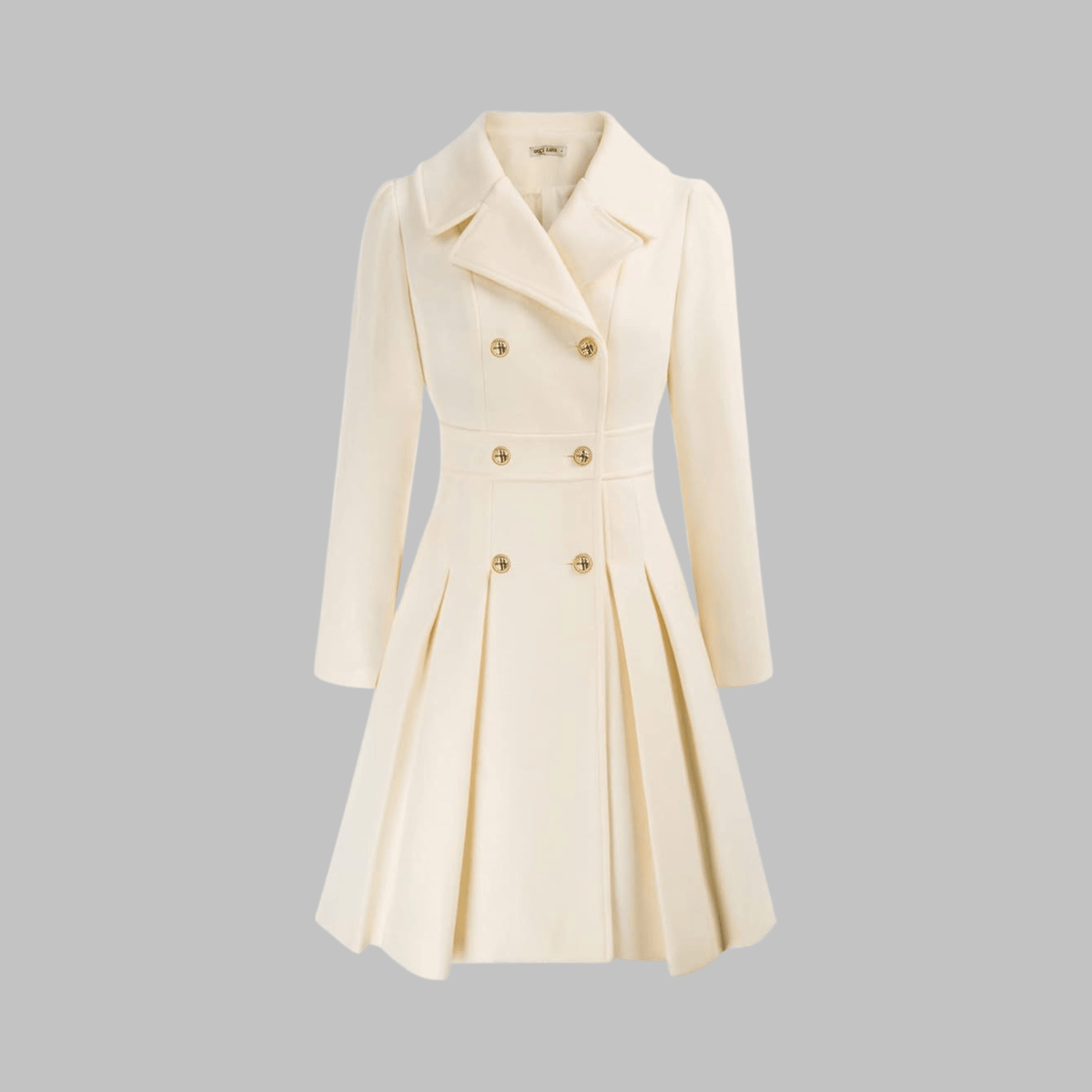 Marlow | Double-Breasted Fit and Flare Pleated Winter Coat