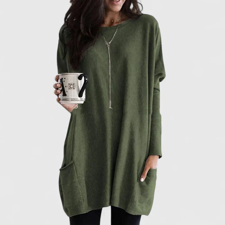 Kelly | Tunic Knit Pocket Detail Jumper