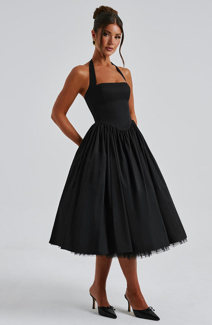 Cecilia | Women's Halter Midi Wedding Guest Dress