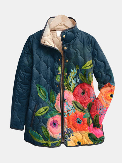 Lydia | Vintage Botanical Floral Quilted Jacket