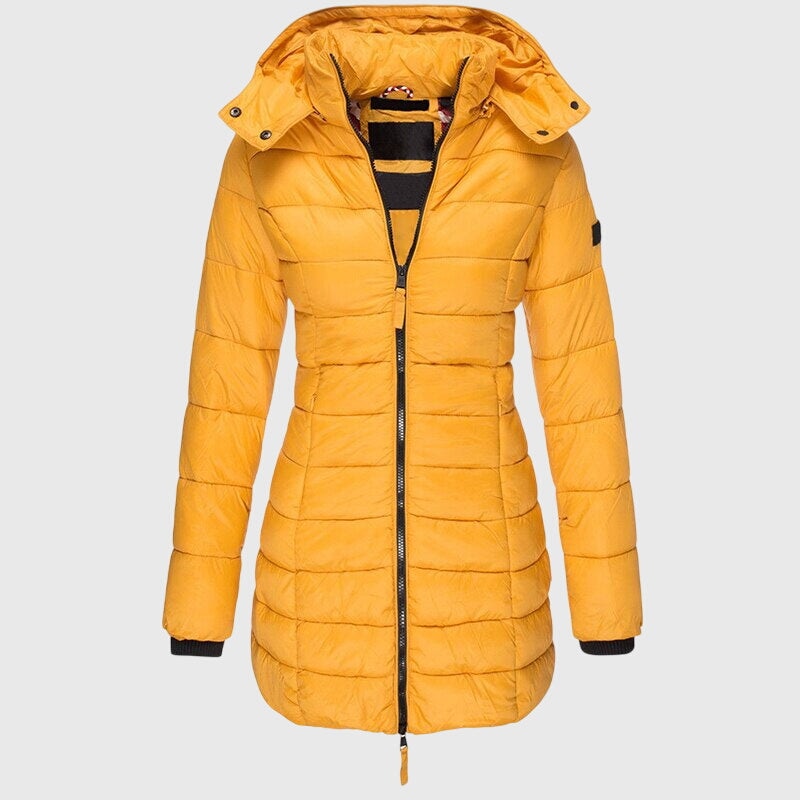 Kiera | Quilted Waterproof Hooded Longline Puffer Coat