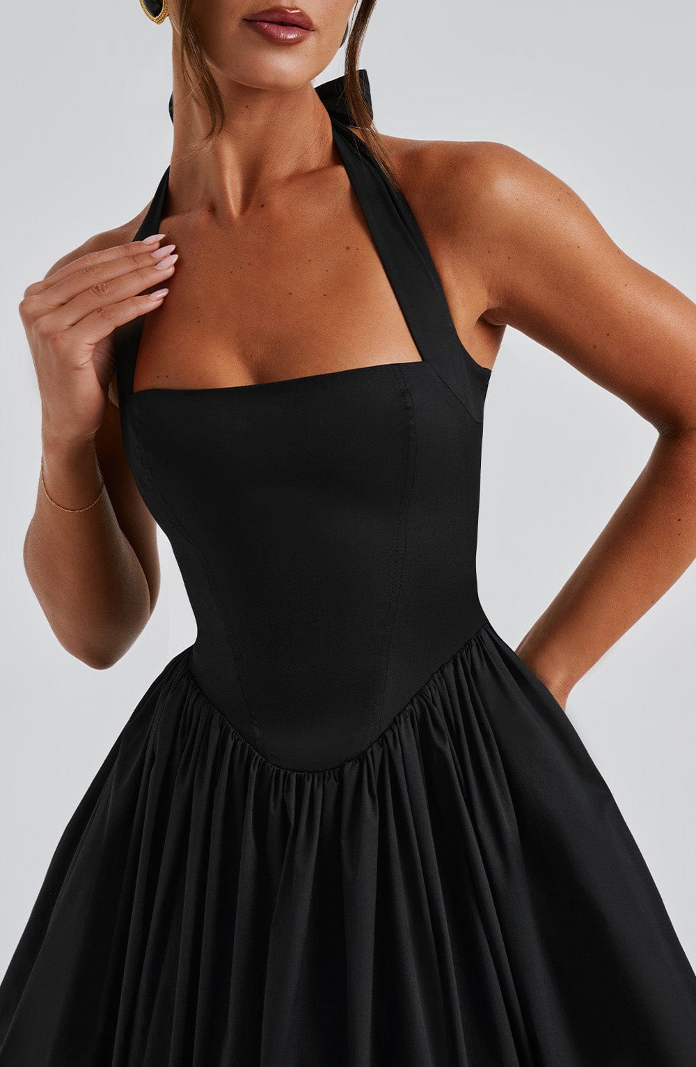 Cecilia | Women's Halter Midi Wedding Guest Dress