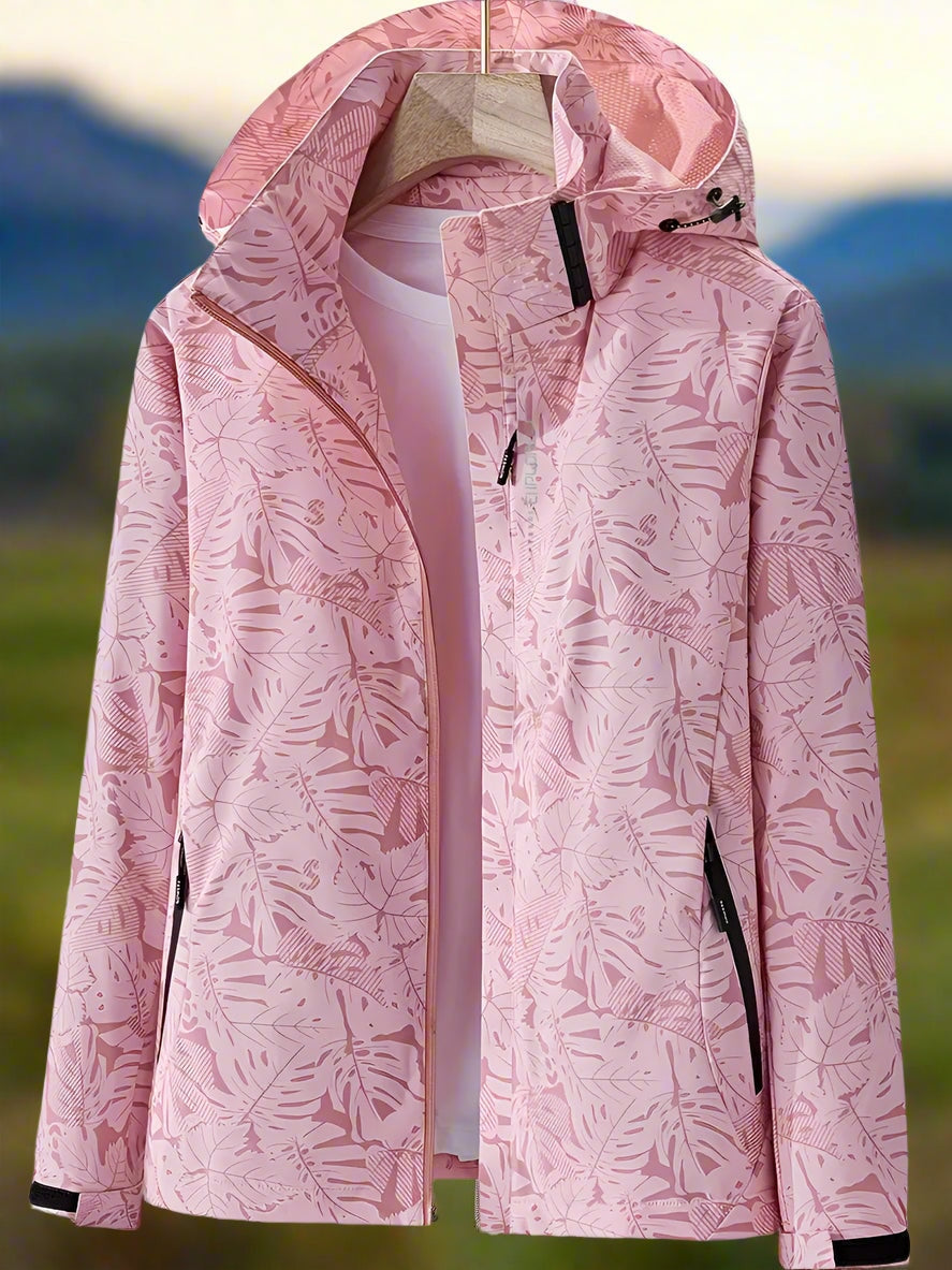 Bramley | Leaf Print Waterproof Hooded Lightweight Rain Jacket
