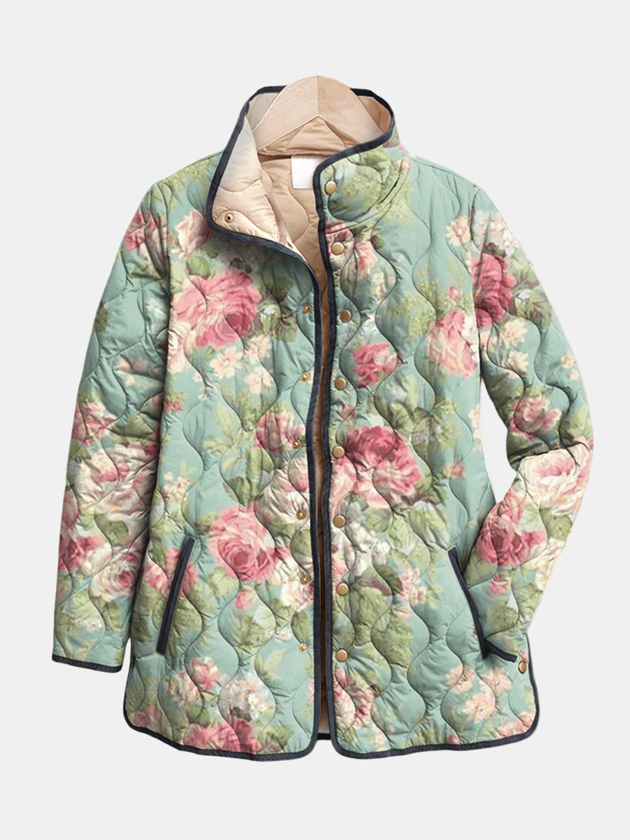Lettice | Retro Floral Quilted Jacket