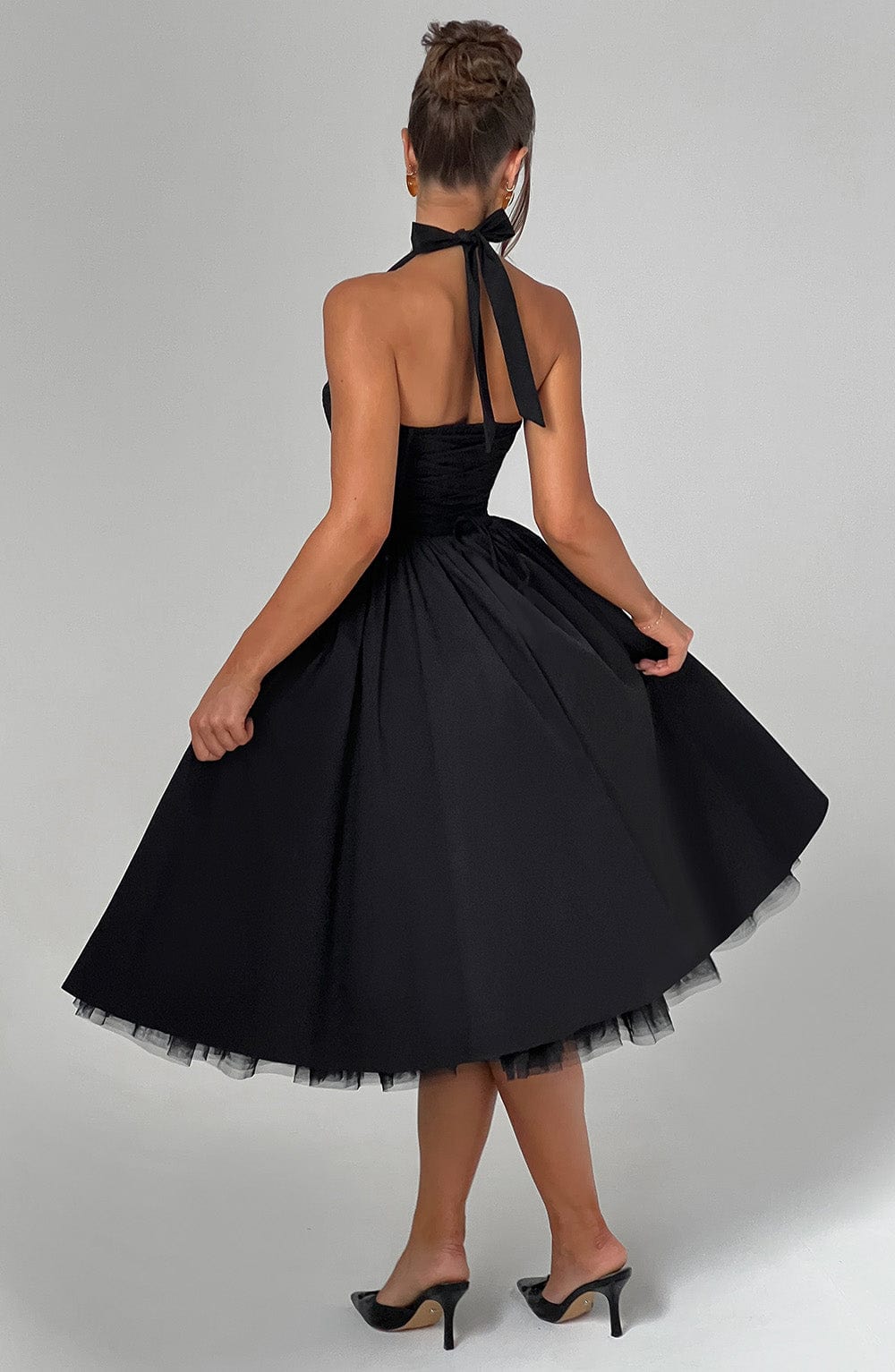 Cecilia | Women's Halter Midi Wedding Guest Dress