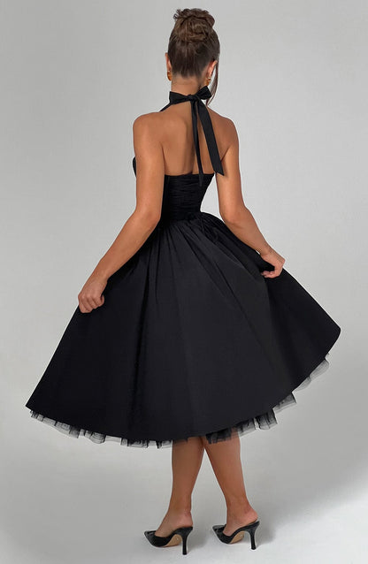 Cecilia | Women's Halter Midi Wedding Guest Dress