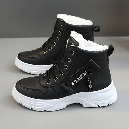Grace | Fleece Lined Lace Up Platform Winter Ankle Boots