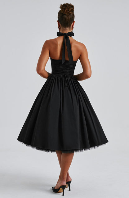 Cecilia | Women's Halter Midi Wedding Guest Dress