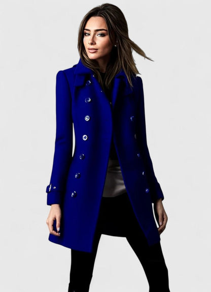 Evelyn | Double-Breasted Wool Military Trench Coat