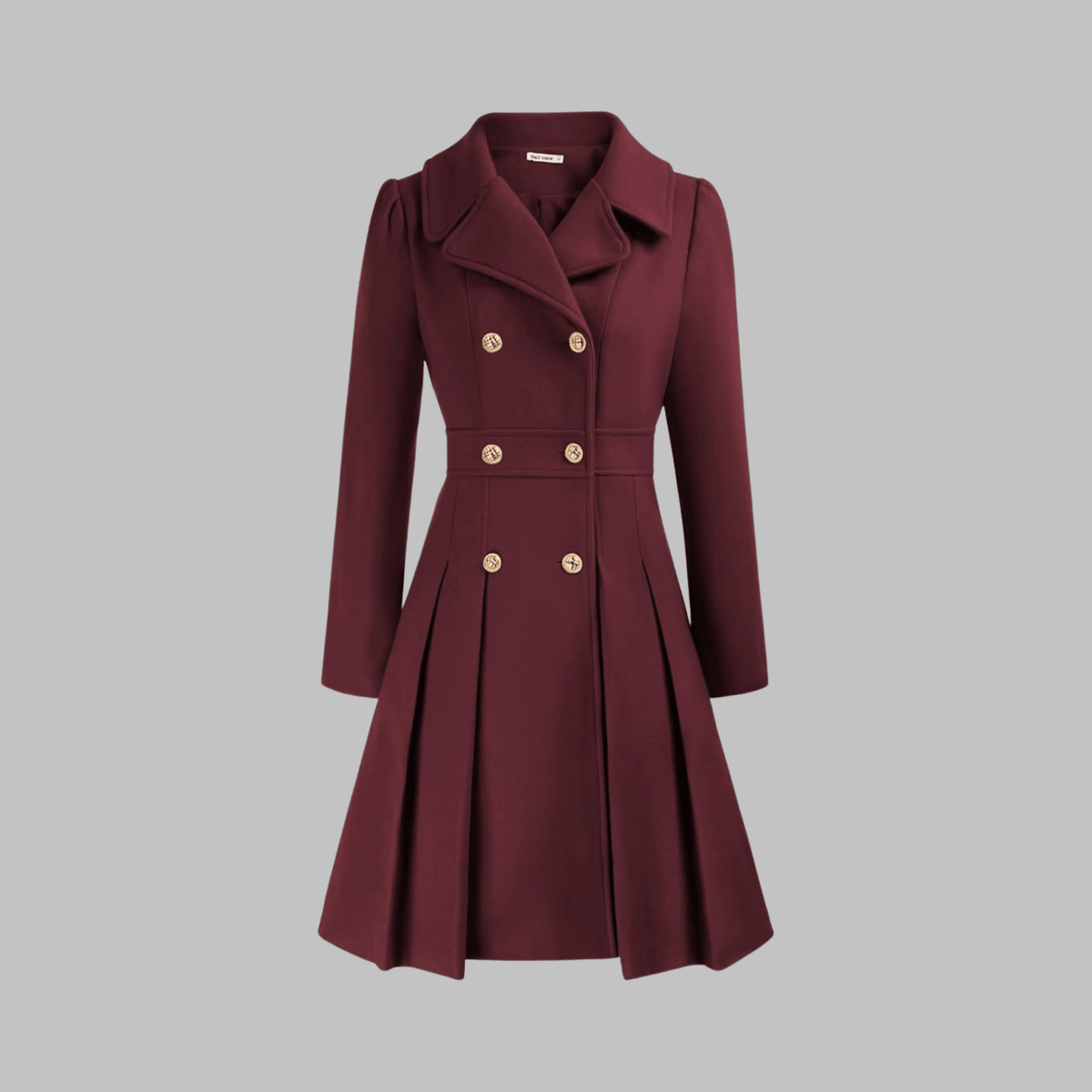 Marlow | Double-Breasted Fit and Flare Pleated Winter Coat