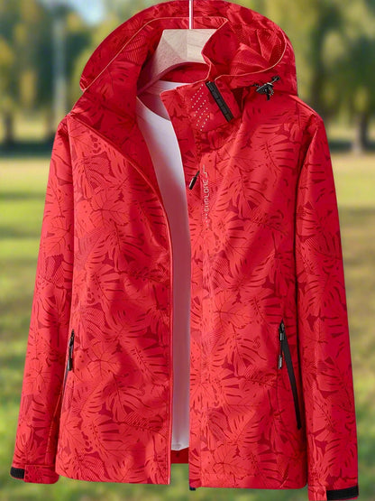 Bramley | Leaf Print Waterproof Hooded Lightweight Rain Jacket