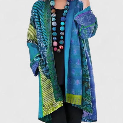 Calirenne | Flattering Drape Refined Collar Elegant Cardigan