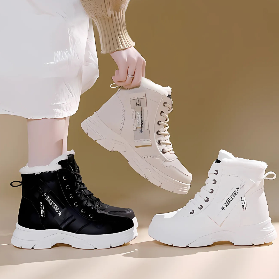 Grace | Fleece Lined Lace Up Platform Winter Ankle Boots