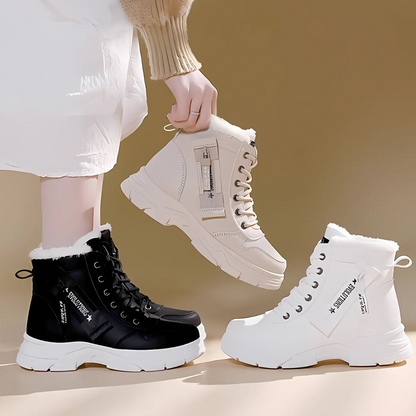 Grace | Fleece Lined Lace Up Platform Winter Ankle Boots