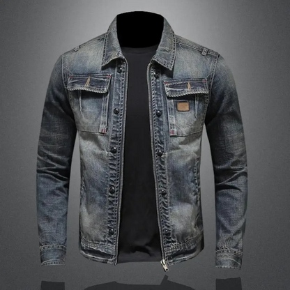 Euan | Classic Blue Denim Jacket with Chest Pockets