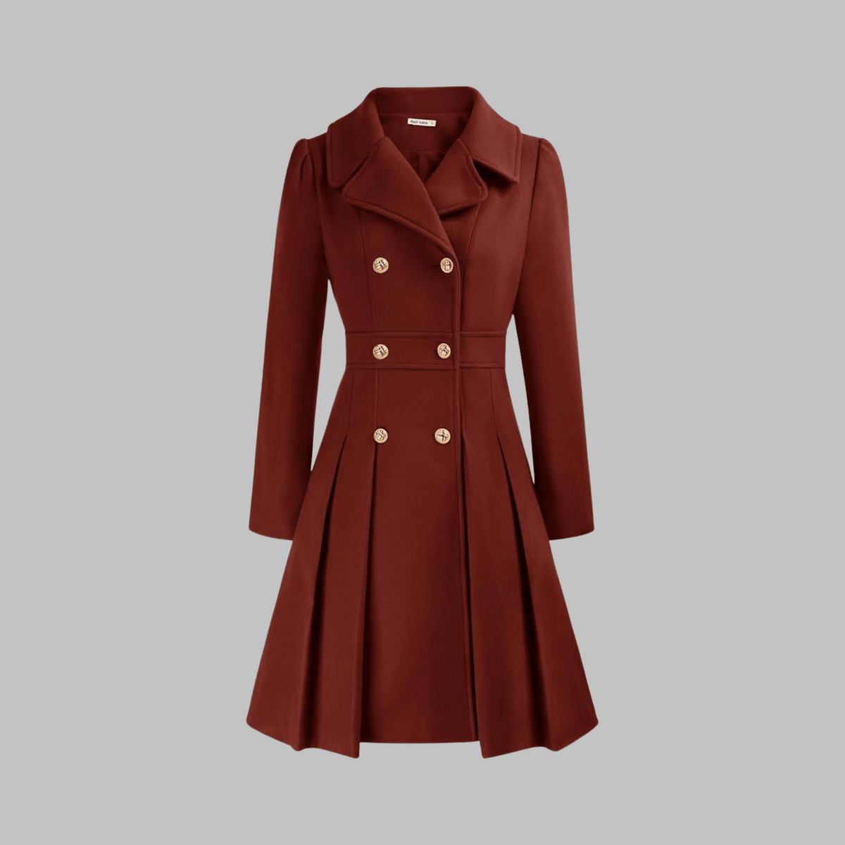 Marlow | Double-Breasted Fit and Flare Pleated Winter Coat