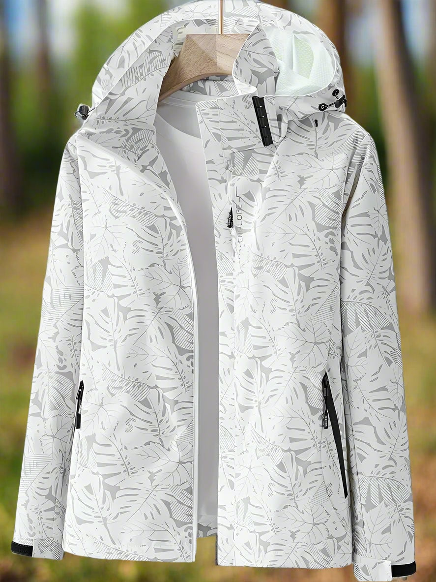 Bramley | Leaf Print Waterproof Hooded Lightweight Rain Jacket