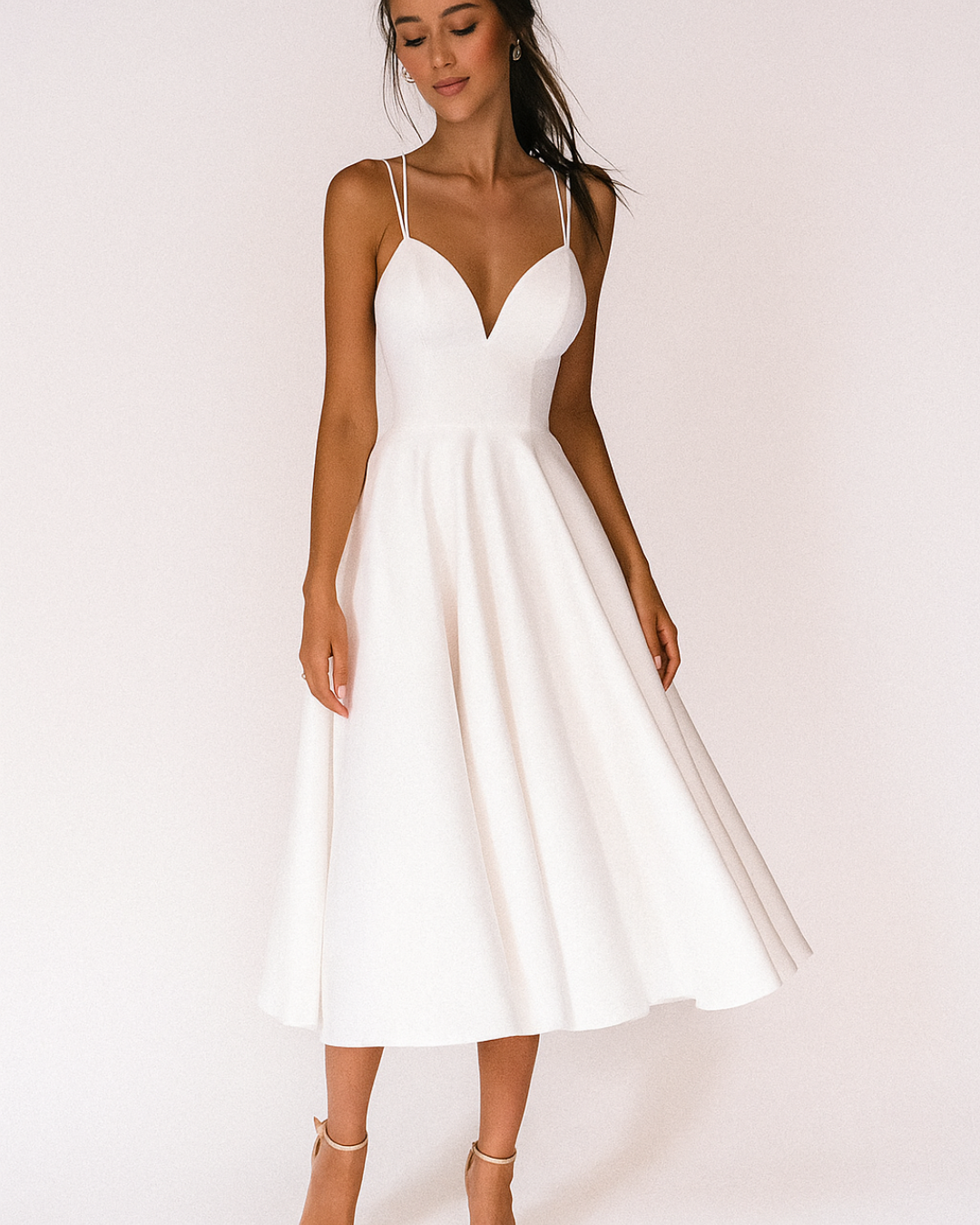 Phoebe | Women's Strappy Midi Wedding Guest Dress