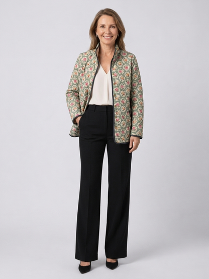 Niamh | Vintage Floral Art Print Quilted Jacket