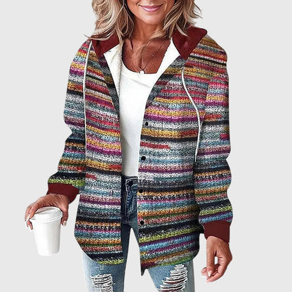 Parker | Relaxed Fit Plaid Hooded Button-Front Jacket