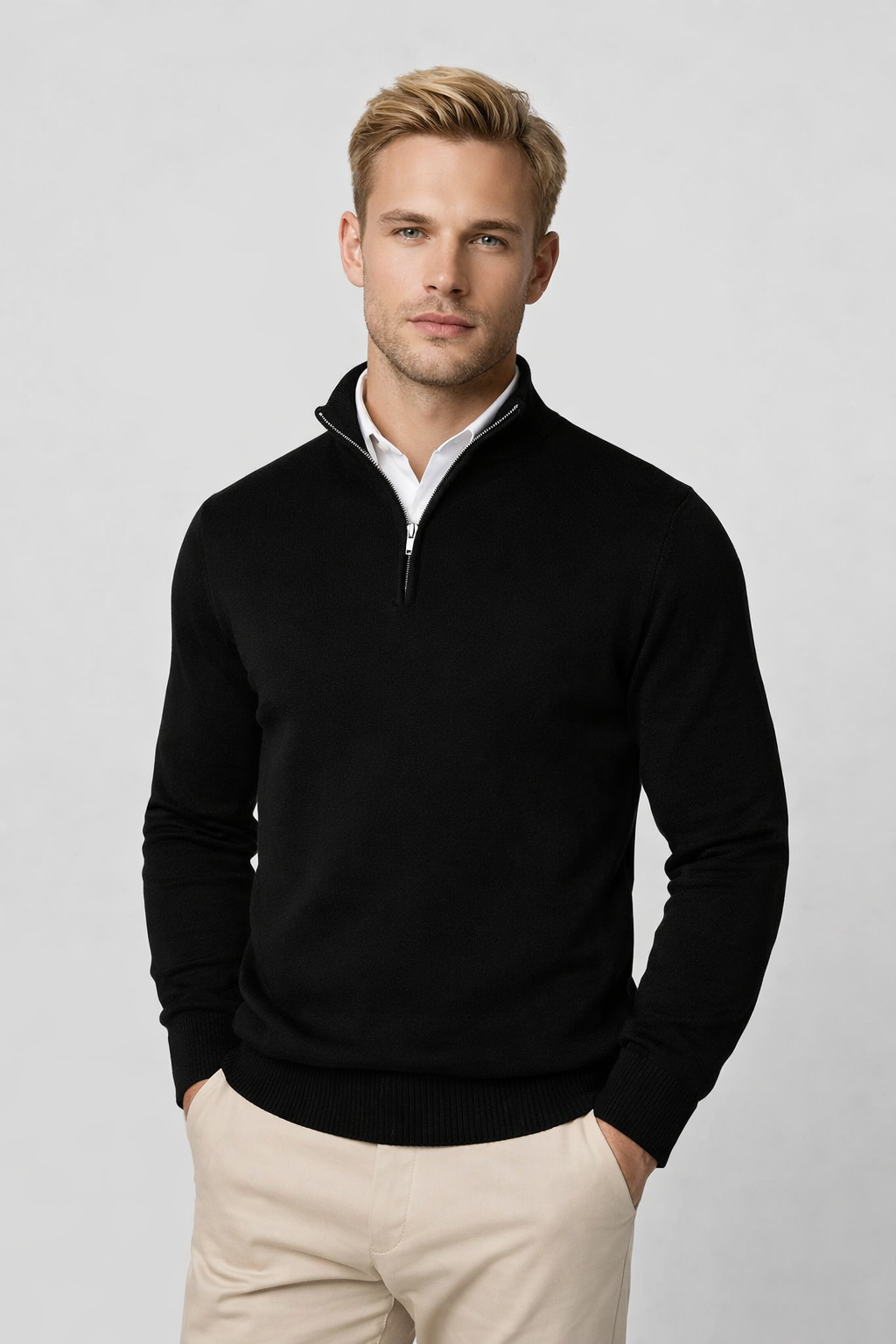 Giles | Half Zip Knit Jumper