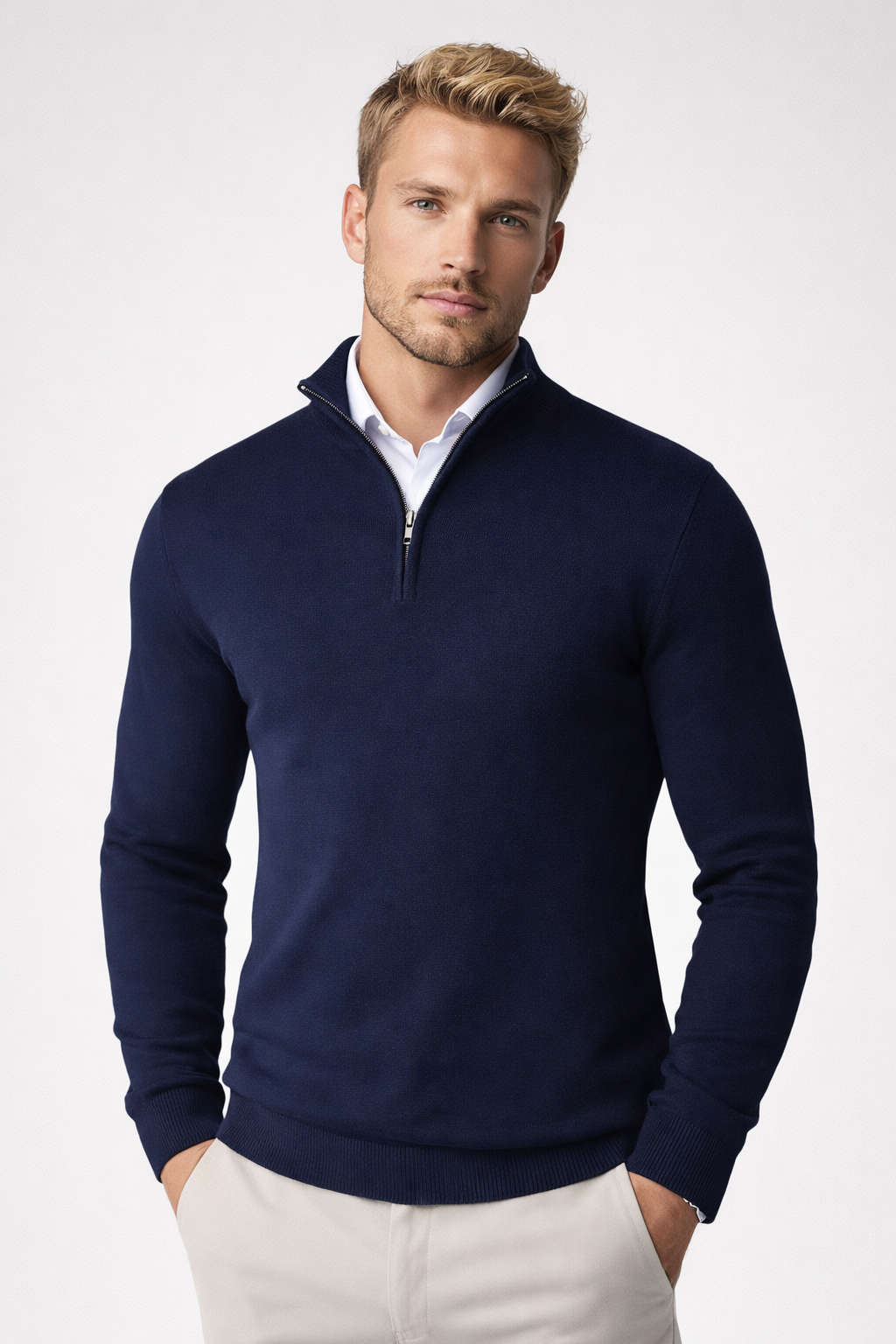 Giles | Half Zip Knit Jumper