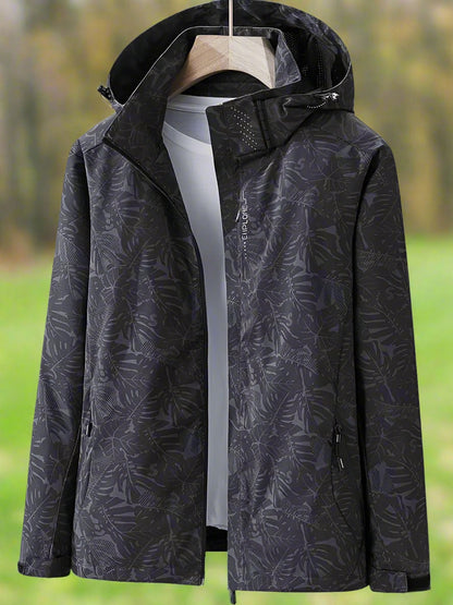 Bramley | Leaf Print Waterproof Hooded Lightweight Rain Jacket